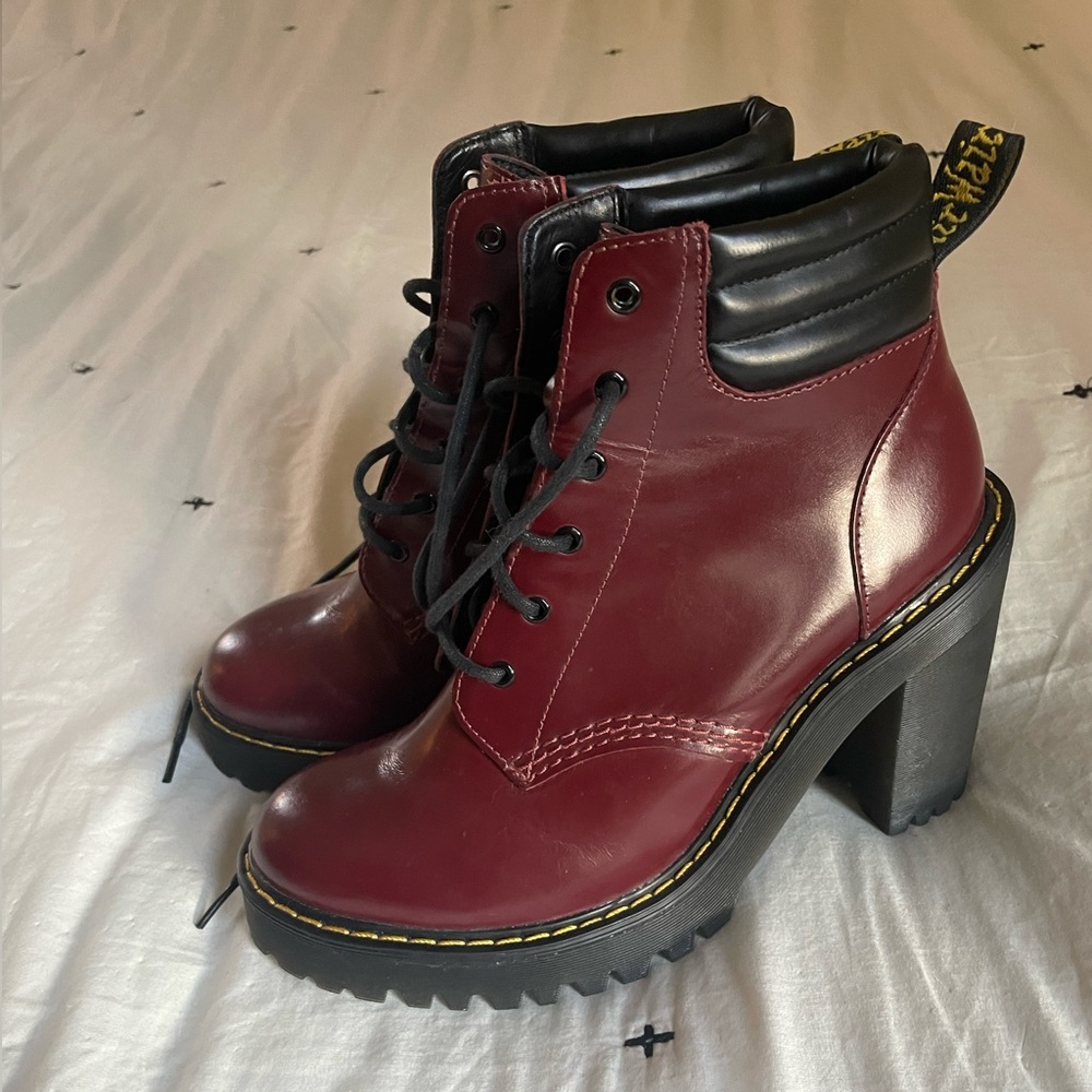 Dr. Marten Persephone Heeled Boot in Maroon / Wine / Cherry